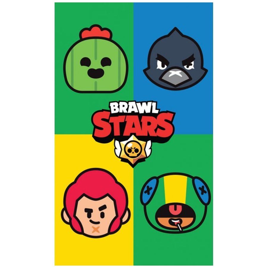 Carbotex · Detský uterák Brawl Stars - motív portréty - 100% bavlna s gramážou 320 gr./m² - 30 x 50 cm