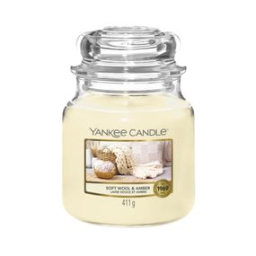 Yankee Candle Sviečka Yankee Candle 411 g - Soft Wool and Amber