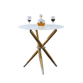Kondela Jedálenský stôl/kávový stolík,  biela/gold chróm zlatý, DONIO