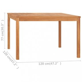 Záhradný jedálenský stôl teak Dekorhome 120x120x77 cm