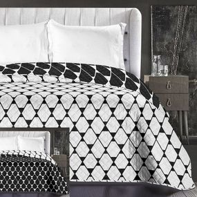 DomTextilu Čierno biele prehozy na posteľ obojstranné Šírka: 240 cm | Dĺžka: 260 cm 7991-21806