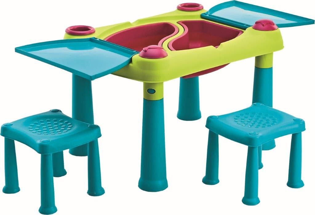 Keter Dětský stolek Keter Creative Play Table se dvěma stoličkami tyrkysový / zelený KT-610213