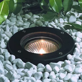Albert Leuchten Čierne zapustené LED svetlo do zeme Raimondo, hliníková zliatina, borokremičité sklo, E27, 75W, K: 2cm