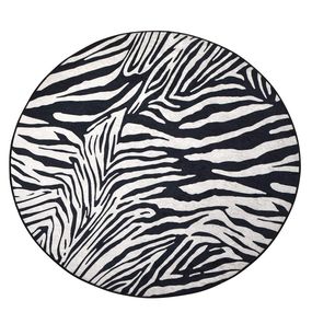 Okrúhly koberec Zebra 140 cm biely/čierny