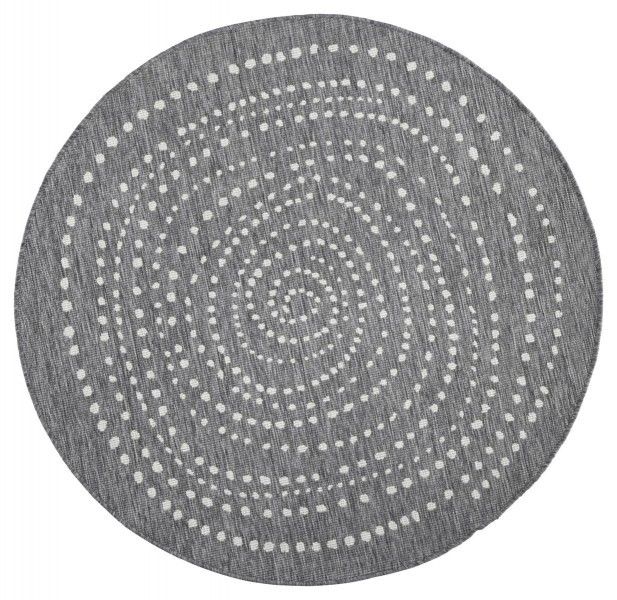 NORTHRUGS - Hanse Home koberce Kusový koberec Twin-Wendeteppiche 103112 grau creme - 200x200 (priemer) kruh cm