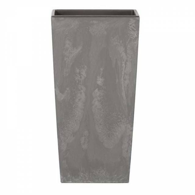 Kinekus Kvetináč plastový sivý, 17x17x32,5cm, Urbi Square BETON Effect, s vložkou