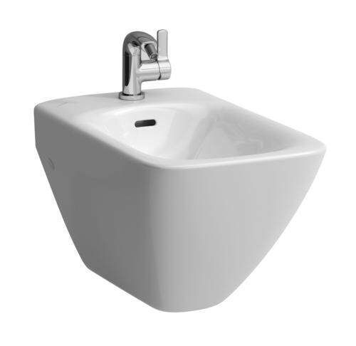 Laufen Palace - Závesný bidet, 560 mm x 360 mm biela – s 1 otvorom na batériu uprostred, 2 bočné otvory na vodovodnú prípojku H8307010003041