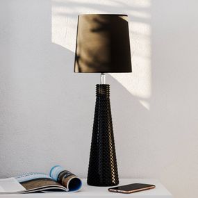 By Rydéns Lofty Slim stolná lampa, čierna, Obývacia izba / jedáleň, kov, bavlna, E27, 40W, K: 54cm