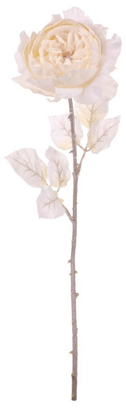 Umelá kvetina Anglická ruža 51 cm, biela