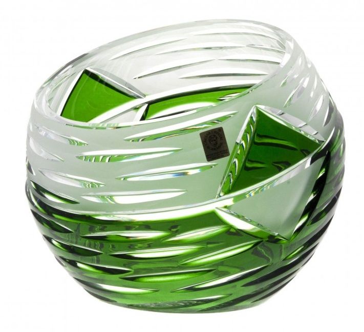Krištáľová váza Mirage, farba zelená, výška 200 mm