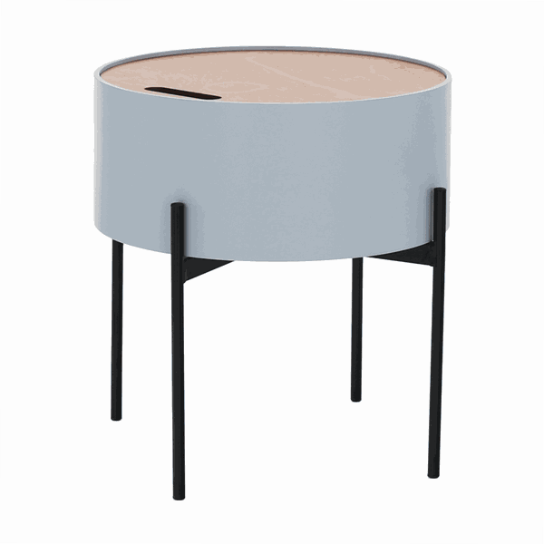 Príručný stolík, sivá/prírodná/čierna, MOSAI