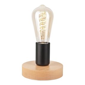 Čierna/v prírodnej farbe stolová lampa - LAMKUR