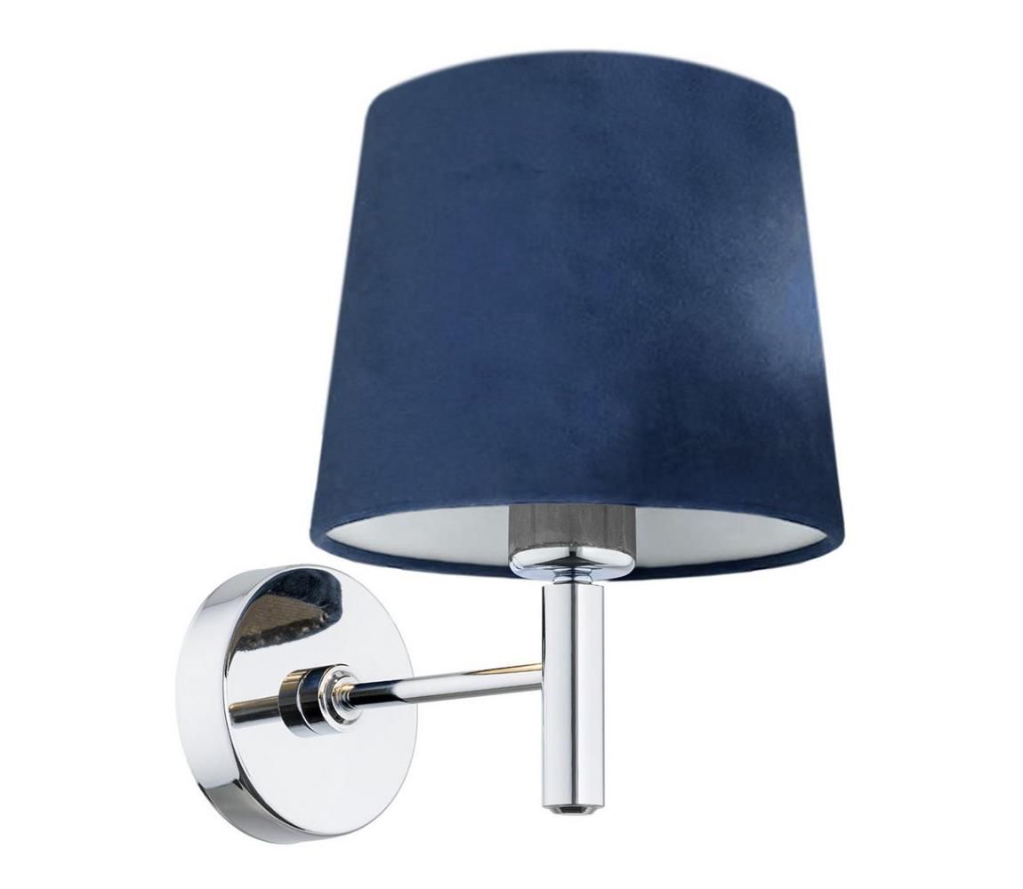 Argon 3908 - Nástenná lampa BOLZANO 1xE27/15W/230V modrá/lesklý chróm