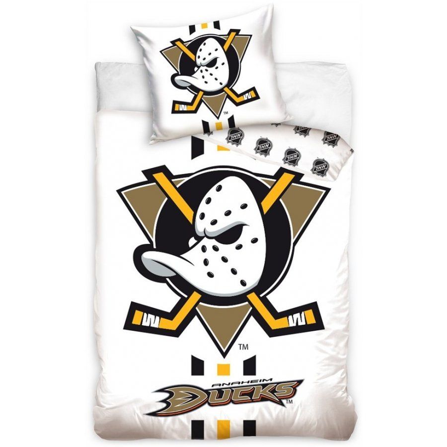 TipTrade (CZ) · Hokejové posteľné obliečky NHL Anaheim Mighty Ducks - biele - 100% bavlna, perkál - 70 x 90 cm + 140 x 200 cm