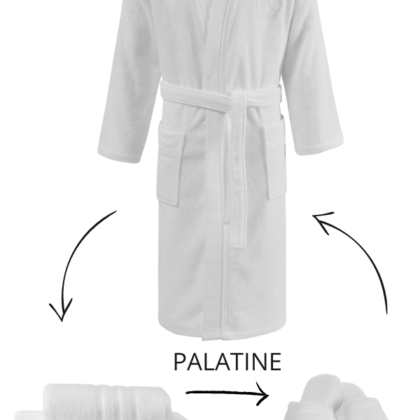 Soft Cotton Pánsky župan PALATINE. Krásny a savý pánsky froté župan PALATINE má dve vrecká a dlhé rukávy. Khaki L