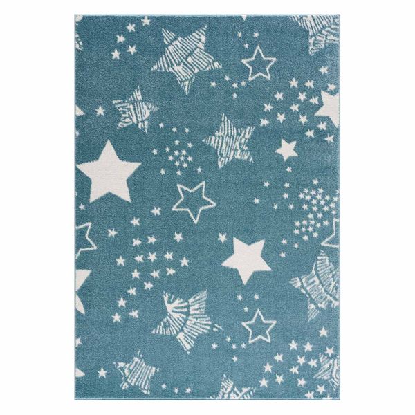 DomTextilu Originálny modrý koberec do detskej izby STARS 41832-197197