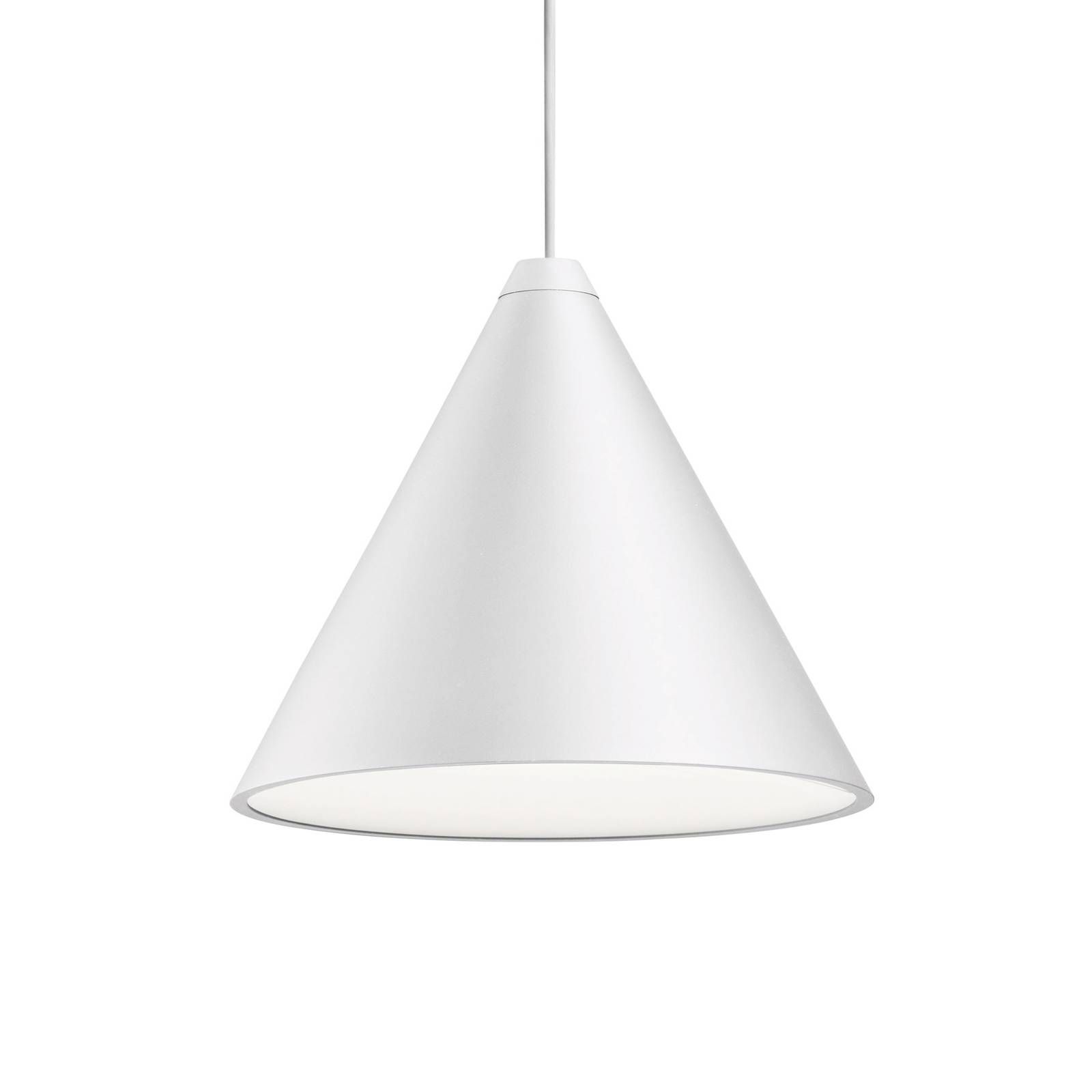 FLOS String Light Cone svietidlo biela 12m touch, Chodba, odliatok hliníkovej zliatiny, polykarbonát, 21W, K: 16cm