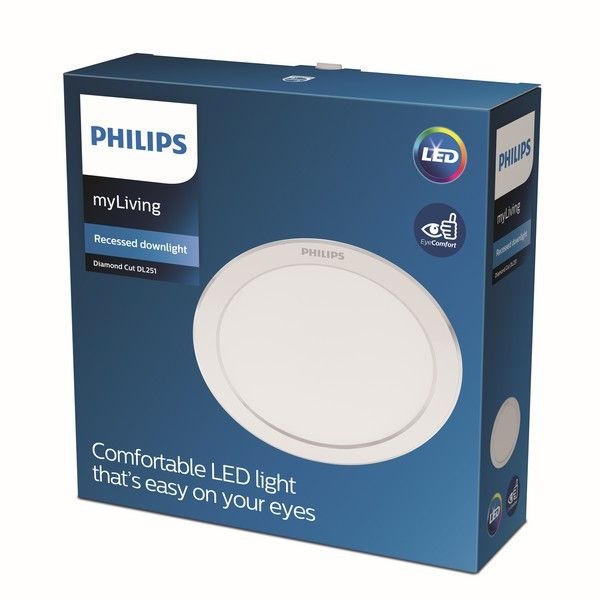 Philips 8719514250161 LED zápustné bodové svietidlo Diamond cut 1x17W | 1600L | 3000K - EyeComfort, biela
