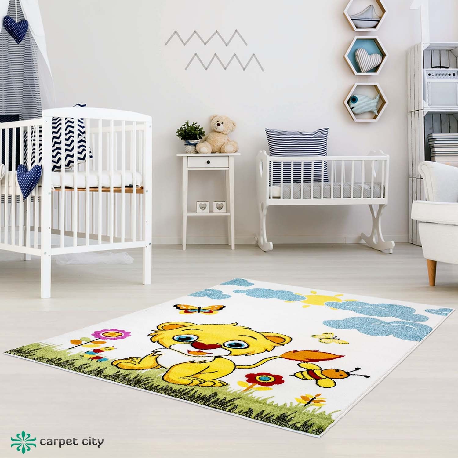 DomTextilu Dokonalý detský krémový koberec do detskej izby levíča 42021-197396