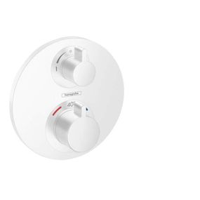 HansGrohe Ecostat S - Termostatická batéria pod omietku na 2 spotrebiče, matná biela 15758700