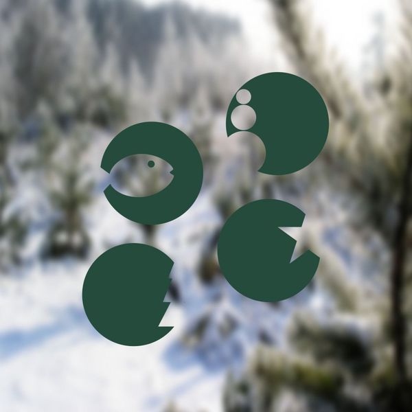Pieris design Vianočné gule - nálepky na okno tmavo zelená