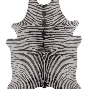 Flair Rugs koberce Kusový koberec Faux Animal Zebra Print Black / White - 155x195 cm