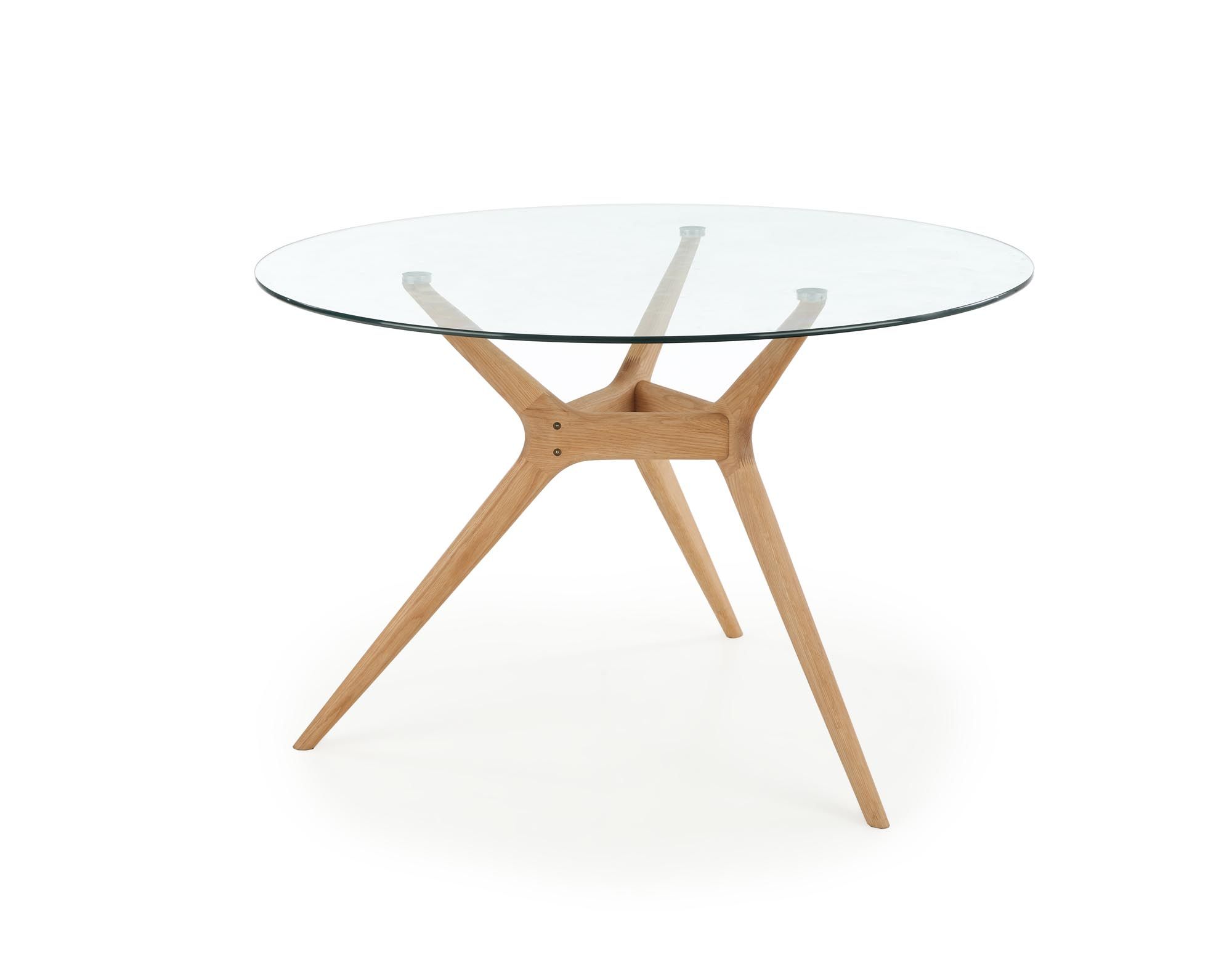 Halmar ASHMORE stôl doska - transparent, nohy - prírodné