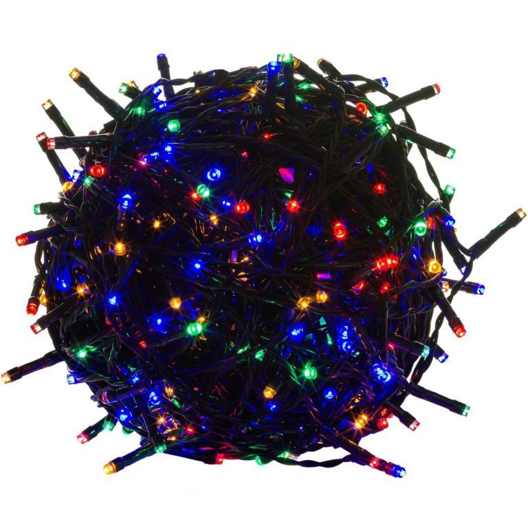 Vianočné LED osvetlenie - 5 m, 50 LED, farebné, zelený kábel