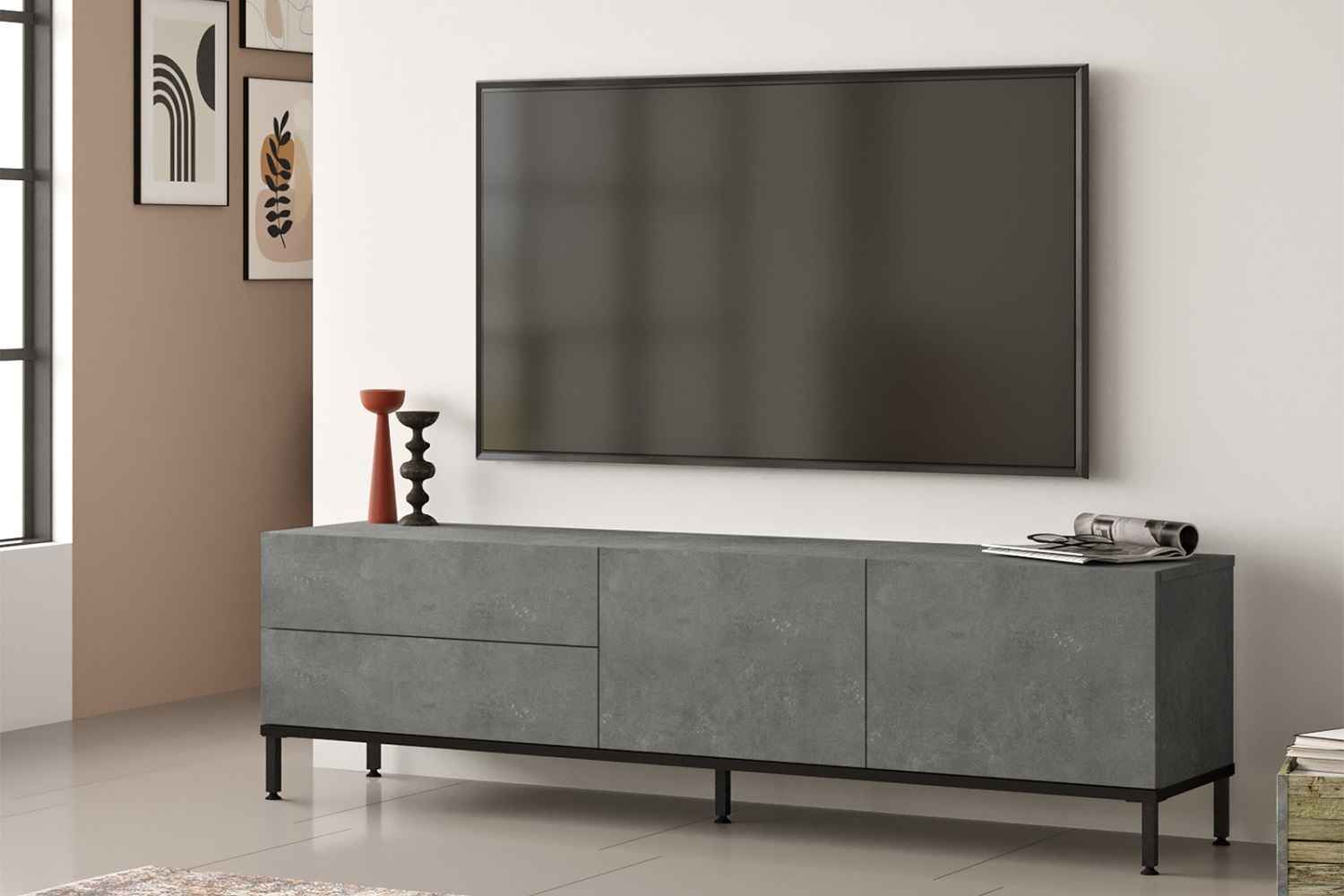 Sofahouse Dizajnový TV stolík Ulysse 170,3 cm strieborný