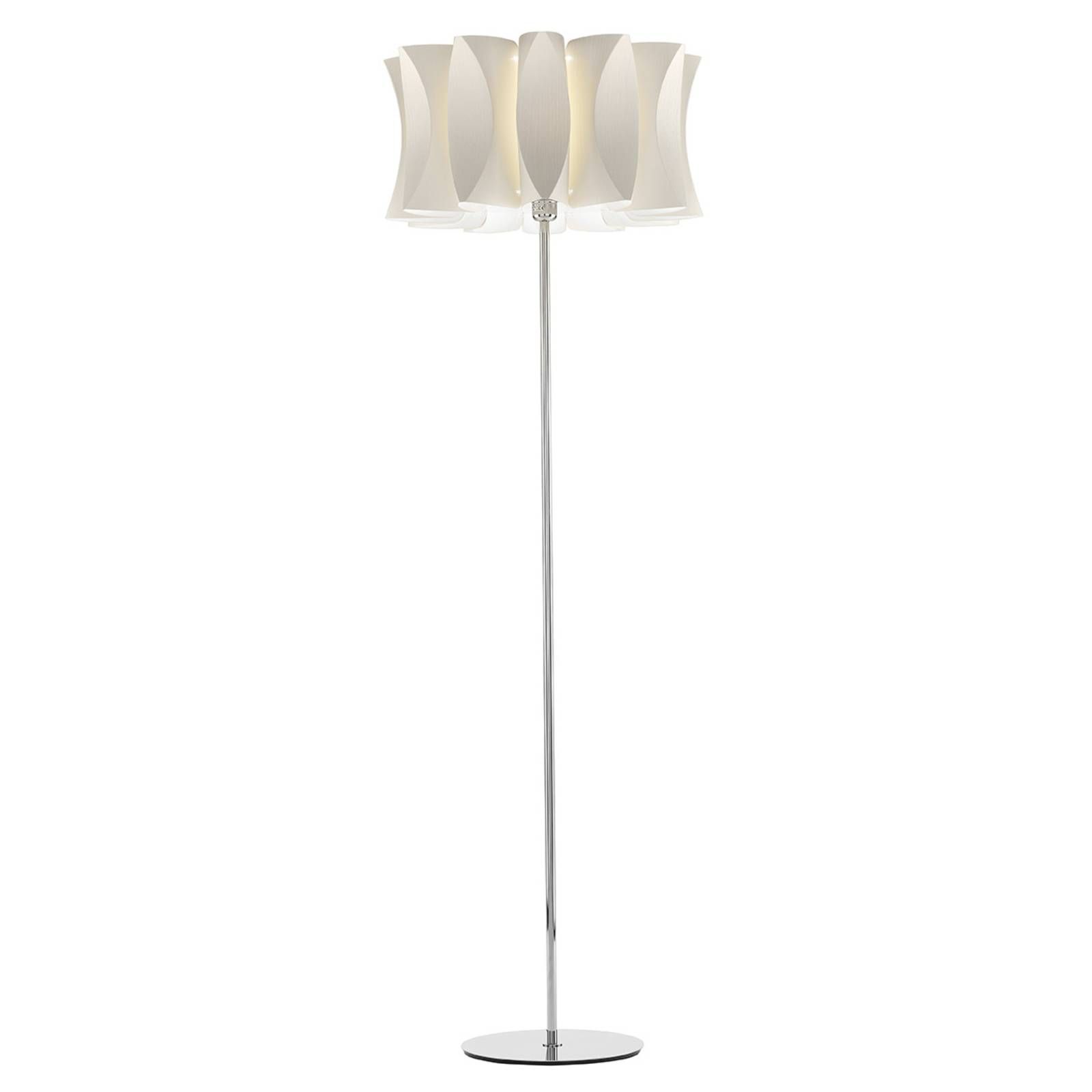 Artempo Italia Stojaca lampa Virus v drevenom vzhľade biely jaseň, Obývacia izba / jedáleň, kov, polykarbonát, E27, 25W, K: 165cm