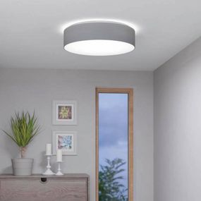 EGLO connect Romao-Z stropné LED svetlo Ø57cm sivá, Obývacia izba / jedáleň, oceľ, textil, plast, 35W, K: 15cm