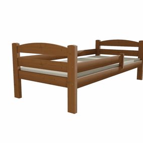 Detská posteľ z MASÍVU 200x90cm SO ŠUPLIKMI - DP005 - morenie dub