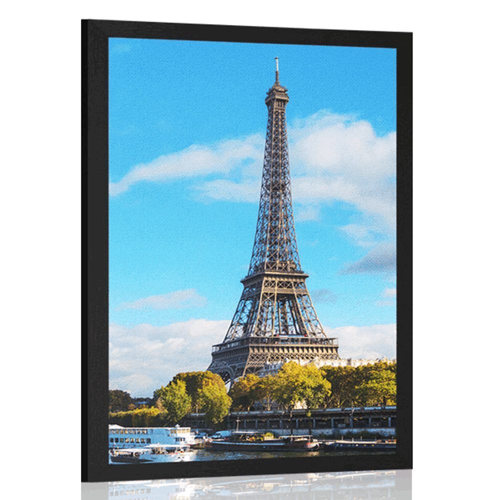 Plagát nádherná panoráma Paríža - 30x45 black