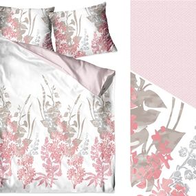 DomTextilu Krásne bavlnené posteľné obliečky s motívom ružových rastlín 3 časti: 1ks 200x220 + 2ks 70 cmx80 Ružová 32748-163145