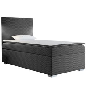 Expedo Čalúnená posteľ boxspring RENATA + topper, 90x200, sawana pik honey 05, ľavá