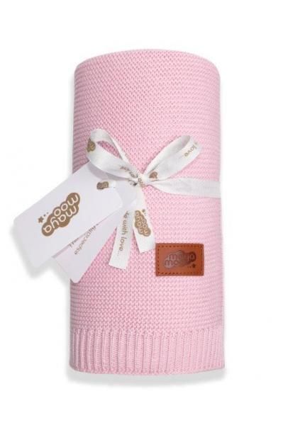 Pletené deky pre bábätka Maya Moo ružová