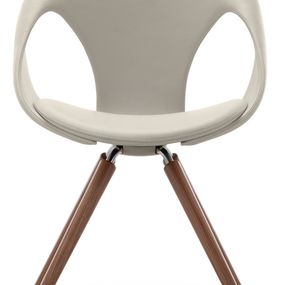 TONON - Otočná stolička UP UPHOLSTERED s drevenou podnožou