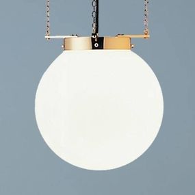 TECNOLUMEN HMB27 – závesná lampa mosadz 35 cm, Obývacia izba / jedáleň, opálové sklo, E27, 100W