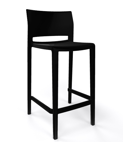 GABER - Barová stolička BAKHITA nízka, čierna