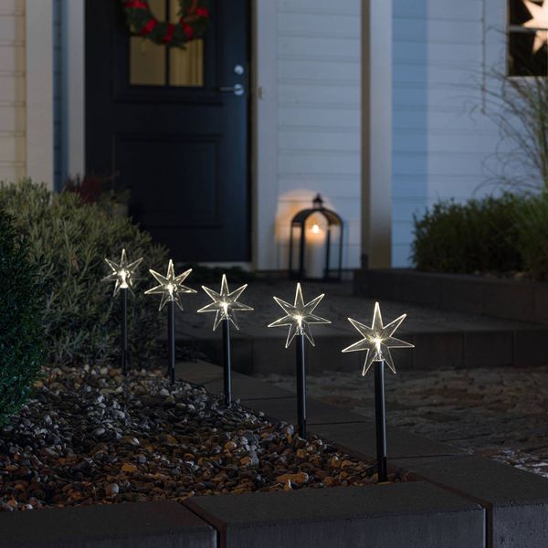 Konstsmide Christmas LED externá dekorácia hviezda, 5–pl., s hrotom, plast, P: 400 cm