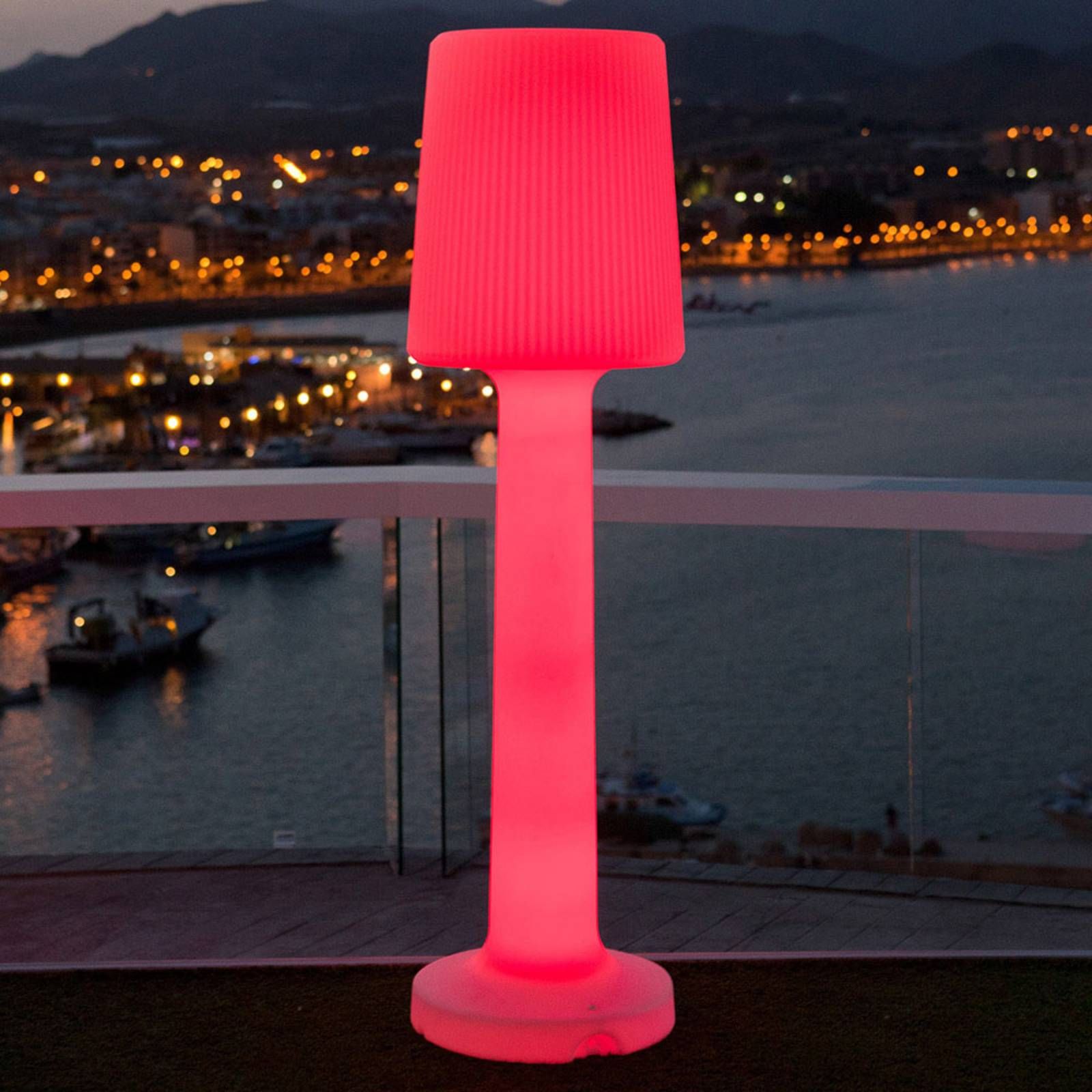 Newgarden Carmen stojaca lampa batéria výška 110cm, polyetylén, 12W, K: 110cm