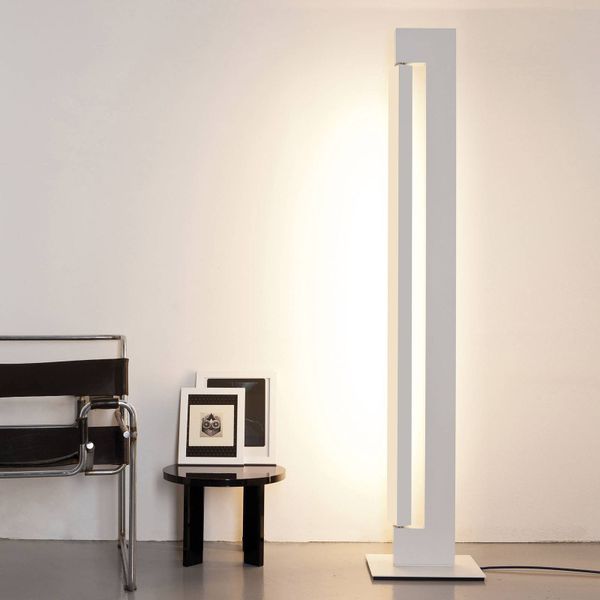 NEMO Nemo Ara stojaca lampa dim-to-warm biela/biela, Obývacia izba / jedáleň, hliník, PMMA, 63W, P: 36 cm, L: 26.5 cm, K: 178cm