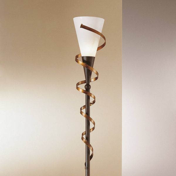 Kögl Stojaca lampa BONITO so zlatou špirálou, Obývacia izba / jedáleň, kov, sklo scavo, E27, 150W, K: 180cm