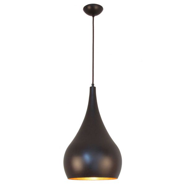 Menzel Solo závesná lampa Cibuľa hnedo-čierna 30cm, Obývacia izba / jedáleň, železo, E27, 42W, K: 42cm