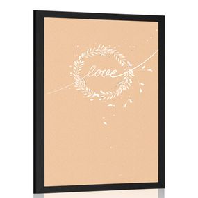 Plagát s nápisom Love v minimalistickom prevedení - 30x45 silver