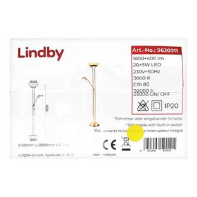 Lindby - LED Stmievateľná stojacia lampa YVETA LED/20W/230V + LED/5W/230V