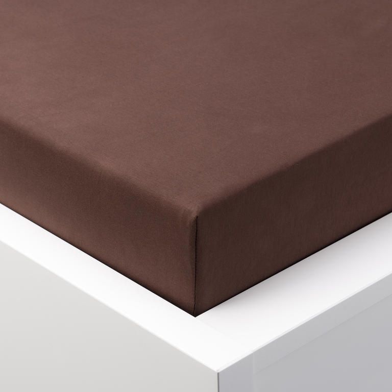 Napínacia plachta na posteľ jersey EXCLUSIVE čokoládová dvojlôžko