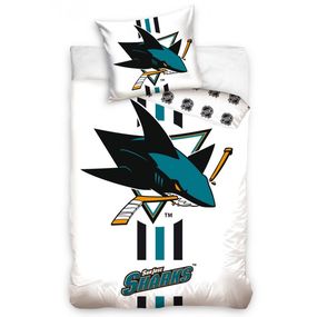 HOKEJOVÉ OBLIEČKY NHL SAN JOSE SHARKS WHITE  140x200/70x90 cm