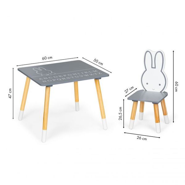 Eco Toys Detský stôl so stoličkami, Bunny