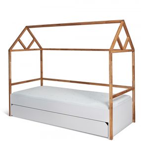 Detská posteľ Domček so šuflíkom Lotta Snow 90x200